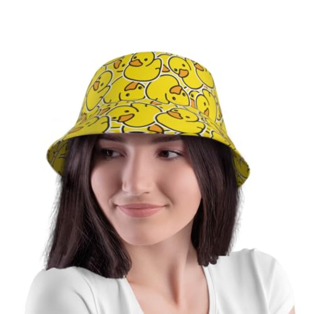 Packable Duck Pattern Bucket Hat UV Protection Un… - image 6